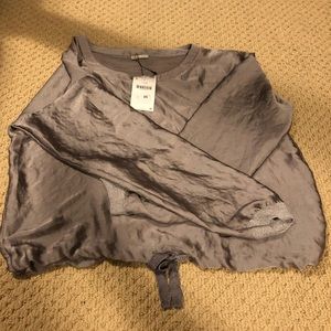 Zara grey/silver silk shirt Brand New with tags